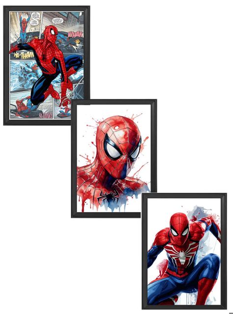 Set de Cuadros Spiderman X 3 Black-0