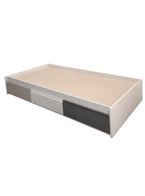 Cama Infantil 3 Cajones Minimal Gris Blanco Grafito 1-2
