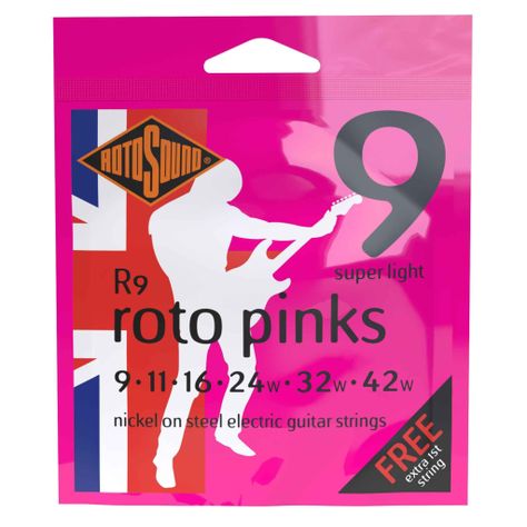 Cuerdas Rotosound guitarra eléctrica - R9 roto pinks | 9-42-0