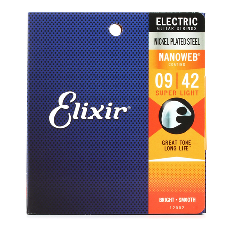 Cuerdas guitarra eléctrica Elixir Strings - Acero Niquelado con recubrimiento Nanoweb | 9-42-0
