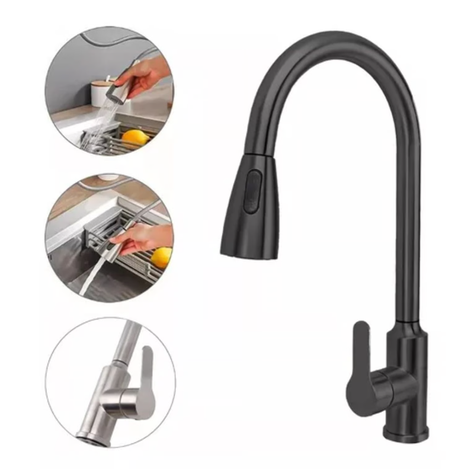 Llave Lavaplatos Extensible Griferia Monomando Cocina Negro-0