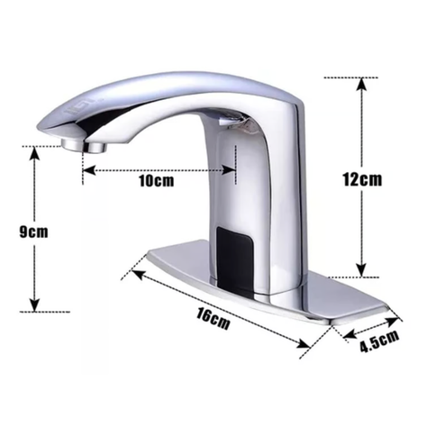 Llave Griferia Lavamanos Acero Sensor Apertura Automatico Cromo-1