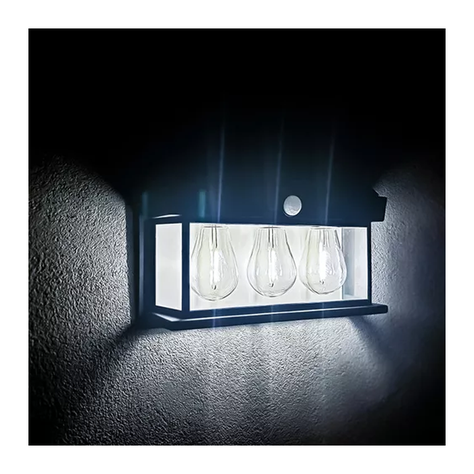 6 Farol Solar Aplique Pared 3 Ampolletas Led Sensor L Fría-2