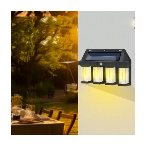 6 Farol Solar Aplique Pared 4 Led Sensor Movimiento L Cálida-2