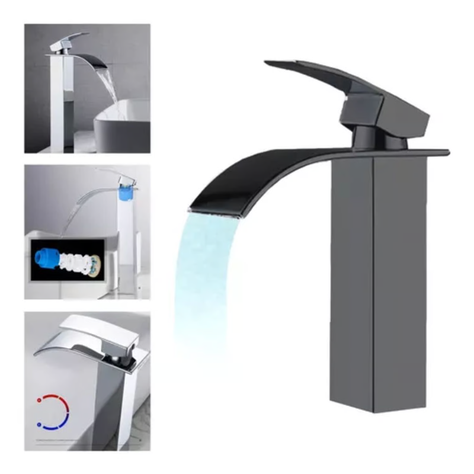 Llave Lavamanos Monomando Cascada Baño De Lujo Acero Negro-0
