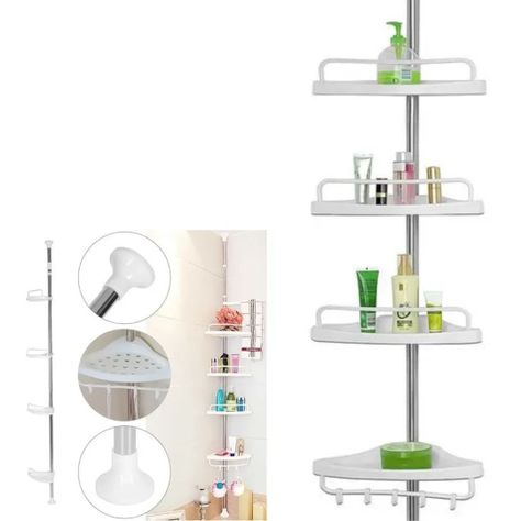 Organizador Esquinero Ducha Baño Multiuso 4 Pisos Ajustable-1