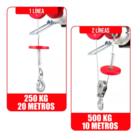 Tecle Electrico Levante De 1200kg 12 MT De Cable Acero 1850w-2