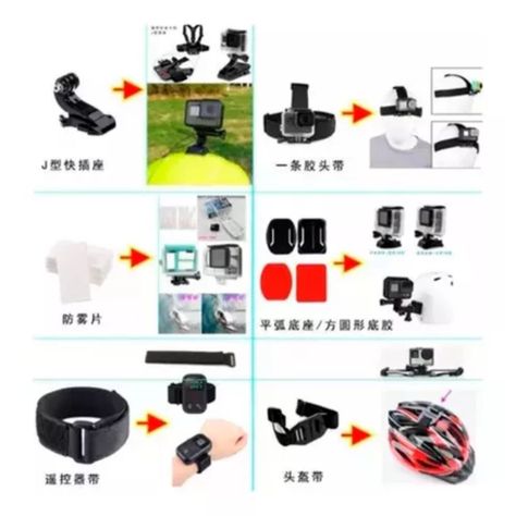 Kit Maleta BOLSO Gopro Accesorios Para Camara Deportiva 28 Piezas-4