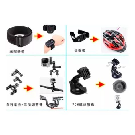 Kit Maleta BOLSO Gopro Accesorios Para Camara Deportiva 28 Piezas-5