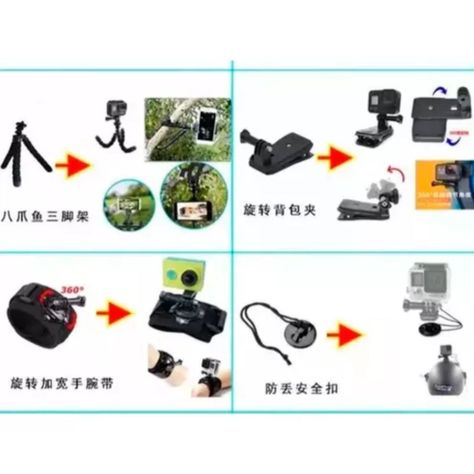 Kit Maleta BOLSO Gopro Accesorios Para Camara Deportiva 28 Piezas-7