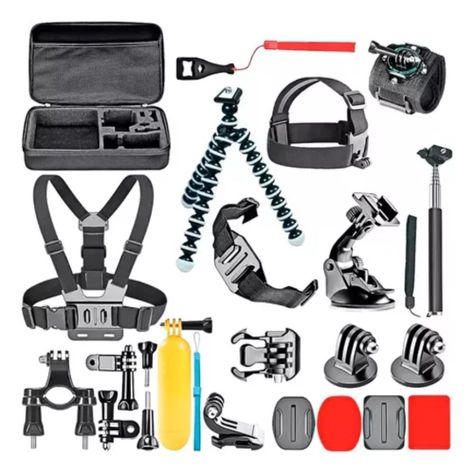 Kit Maleta BOLSO Gopro Accesorios Para Camara Deportiva 28 Piezas-0