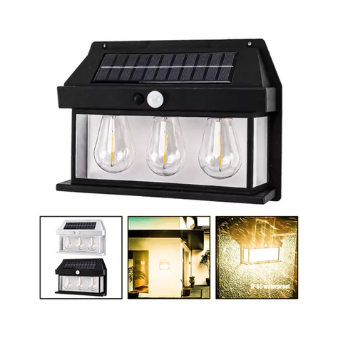 Farol Solar Aplique Pared 3 Ampolletas Led Sensor Luz Cálida-0