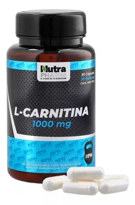 L - Carnitina 1000mg 90 Capsulas Nutrapharm-0