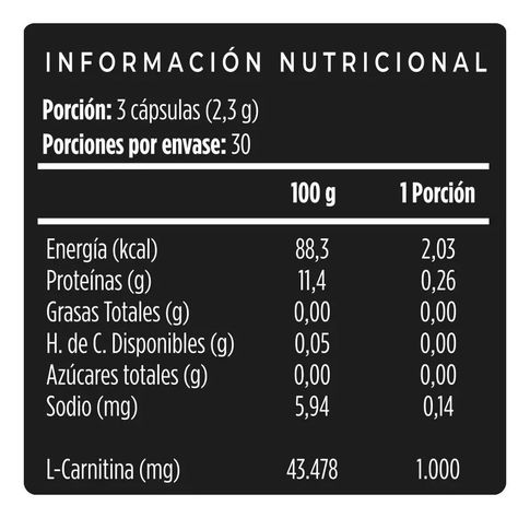 L - Carnitina 1000mg 90 Capsulas Nutrapharm-1