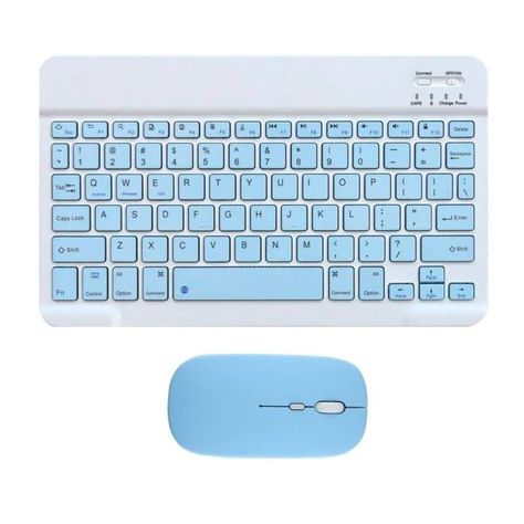 Kit Teclado Mouse compatible Tablet Android Slim Celeste-1