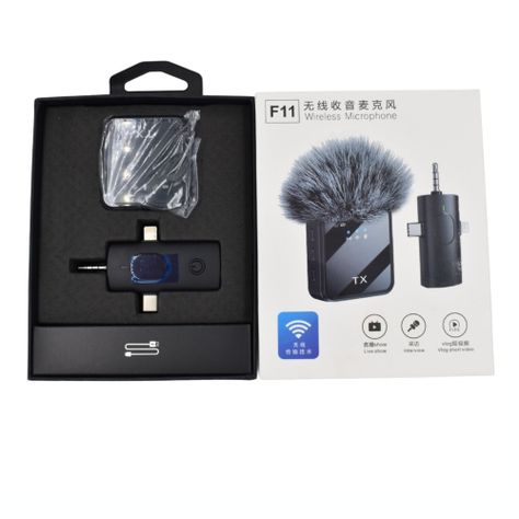 Micrófono inalámbrico F11 3x1 para iPhone Android Auxiliar3.5-5