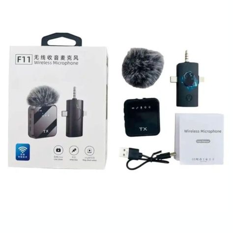 Micrófono inalámbrico F11 3x1 para iPhone Android Auxiliar3.5-6