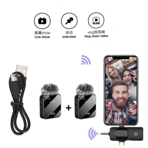 Micrófono inalámbrico F11 3x1 para iPhone Android y cámara Profesional-1