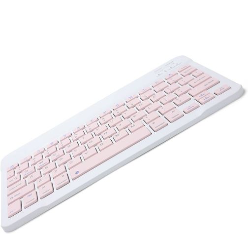 Kit Teclado Mouse para Tablet Android IPhone Slim rosado-2