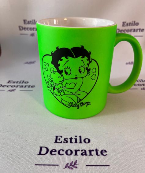 TAZON BETTY BOOP, TAMAÑO DE 11 OZ. VERDE FLUOR-0