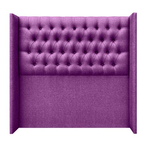 Respaldo Capitoné Wing Recto Queen Lino Morado-0