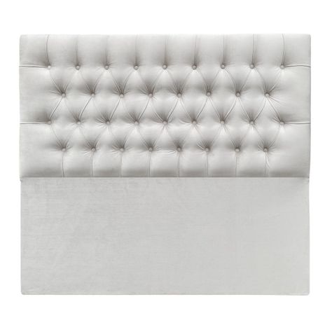 Respaldo de Cama Capitoné Premium Felpa Marfíl 1 Plaza-1