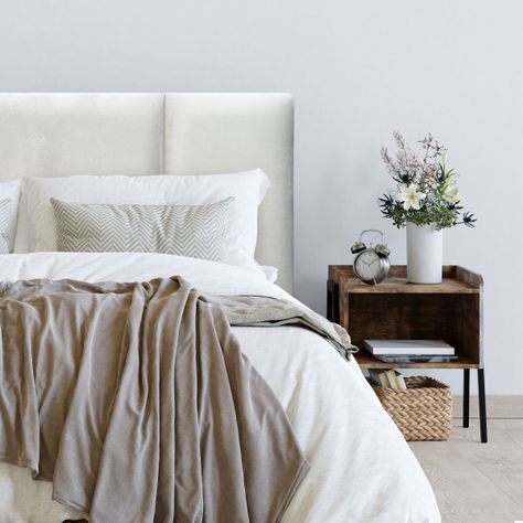 Respaldo de Cama Block Felpa Marfíl Queen-0