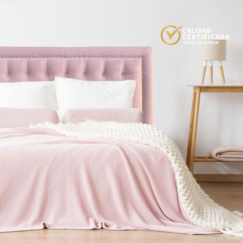 Respaldo Capitoné Frame Tachas Rosado Claro- Super King-1