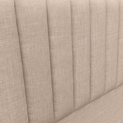 Respaldo de Cama Tubular Vertical Lino  Beige Super King-2