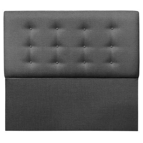 Respaldo Botoné Premium Lino Grafito - Super King-0
