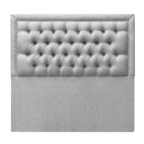 Respaldo Capitoné Frame Tachas 2 plazas Lino Gris Plata-0