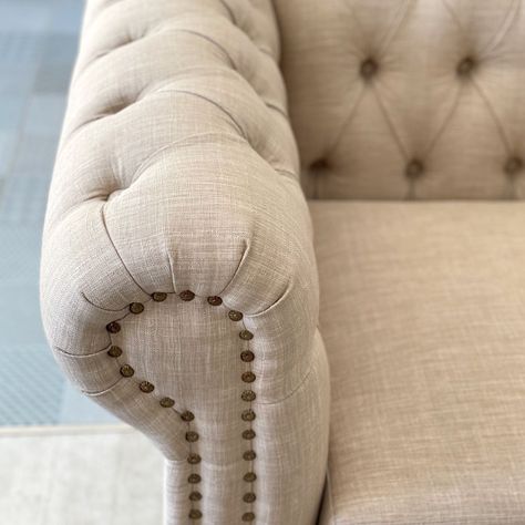Sofá Chesterfield 3 Cuerpos Lino Beige-5