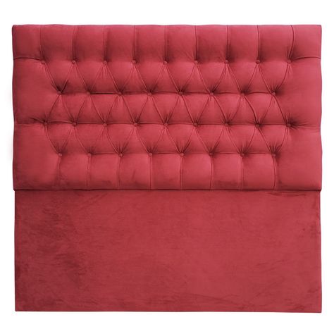 Respaldo Capitoné Premium Felpa Burdeo - Queen-0