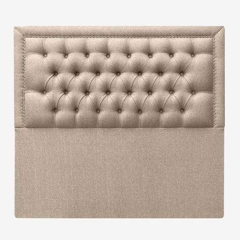 Respaldo de Cama Capitoné Frame Tachas Lino Beige Queen-1