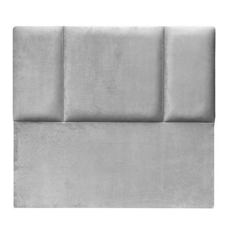 Respaldo de Cama Block Felpa Gris Plata 1,5 Plazas-1