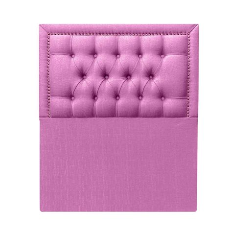 Respaldo Capitoné Frame Tachas 1 plaza Lino Fucsia-0