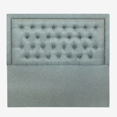 Respaldo de Cama Capitoné Frame Tachas Lino Verde Jeans Super King-1