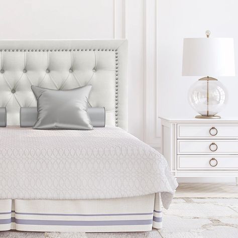 Respaldo de Cama Capitoné Frame Tachas Lino Crema King-0