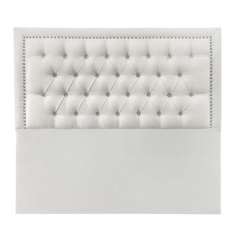 Respaldo de Cama Capitoné Frame Tachas Lino Crema King-1