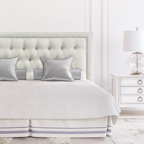 Respaldo de Cama Capitoné Frame Tachas Felpa Beige 1 Plaza-0