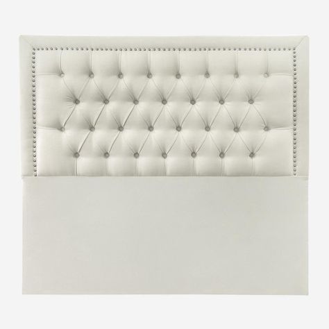 Respaldo de Cama Capitoné Frame Tachas Felpa Beige 1 Plaza-1