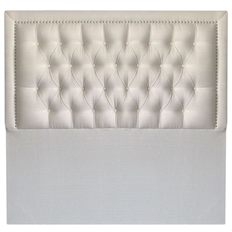 Respaldo Capitoné Frame Tachas Lino Crema  - Queen-0