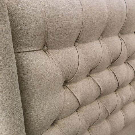 Respaldo Capitoné Wing Recto Lino Beige-  Queen-1