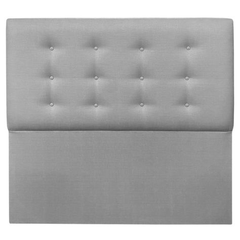 Respaldo Botoné Premium Lino Gris Plata - Queen-0