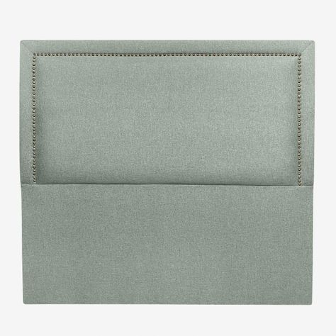 Respaldo de Cama Flat Frame Tachas Lino Verde Jeans 1,5 Plazas-1