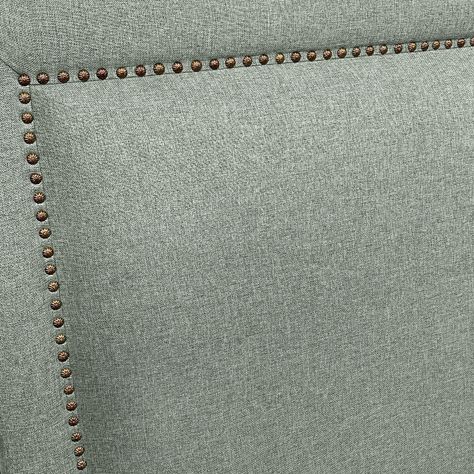 Respaldo de Cama Flat Frame Tachas Lino Verde Jeans 1,5 Plazas-2