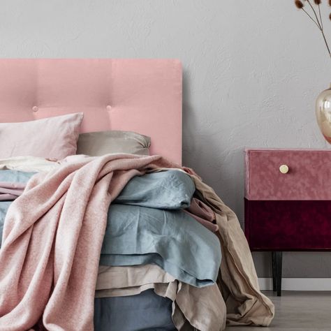 Respaldo de Cama Botoné Premium Felpa Rosado Claro 1 Plaza-0