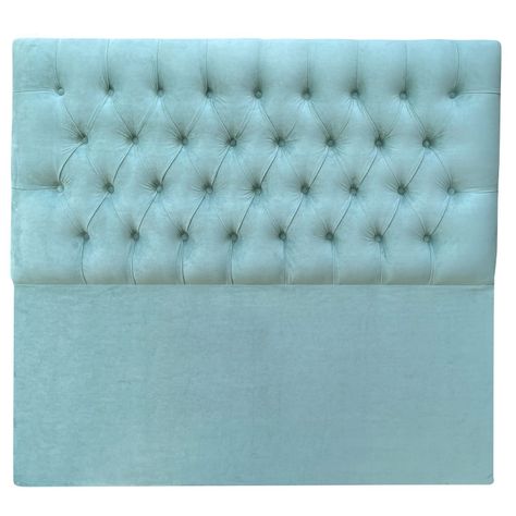 Respaldo Capitoné Premium Felpa Menta - 1.5 Plazas-0
