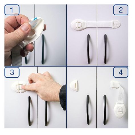 Pack x10 traba puerta protector de puerta para bebe guagua-4