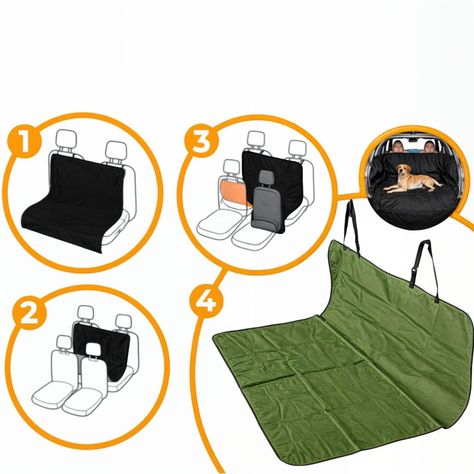 Funda cubre asiento mascotas auto cobertor perro auto verde-3